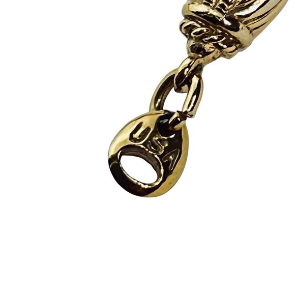 Jackie Kennedy Chunky Gold Tone Rope Chain Necklace W/Reversible Pendant (6002) - Picture 6 of 9